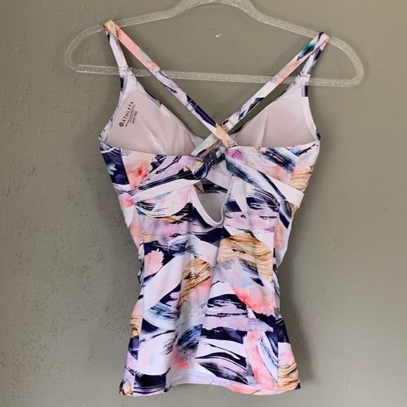 Athleta Vivid Smocked Tankini Top 32D/DD - Picture 4 of 8